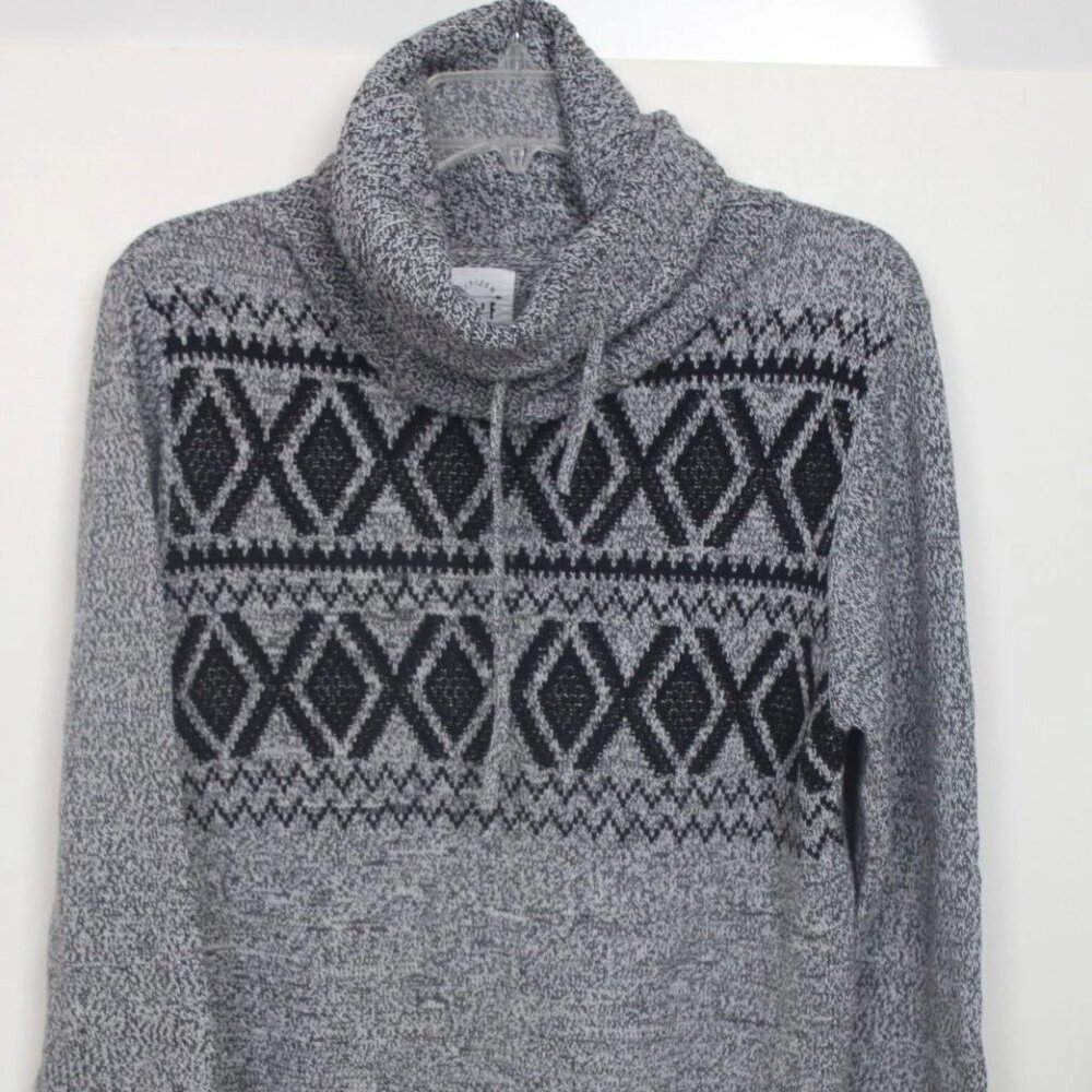 Citizen Wolf Cowl Neck Sweater Argyle Design NWT - Picture 2 of 7